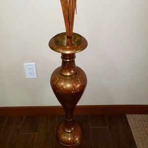 Vintage Brass Floor Vase